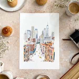 Paper and Cities New York illustrated A4 print