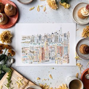Paper and Cities New York illustrated A4 print