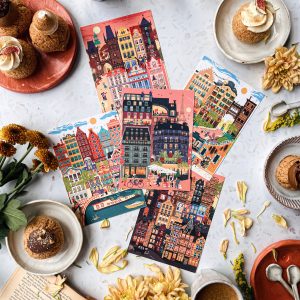 Paper and Cities Set of 5 A6 Retro Cities postcards