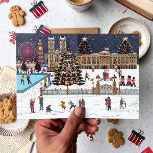 Paper and Cities Christmas card Buckingham Palace and Queen card